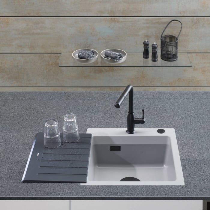 Systemceram Keradomo Kara 51 F Spüle für flächenbündigen Einbau mit Exzenterbetätigung