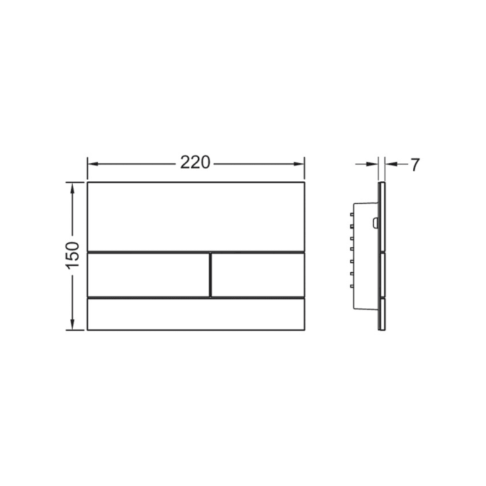 TECE TECEsquare II WC-Betätigungsplatte Glas für Zweimengentechnik
