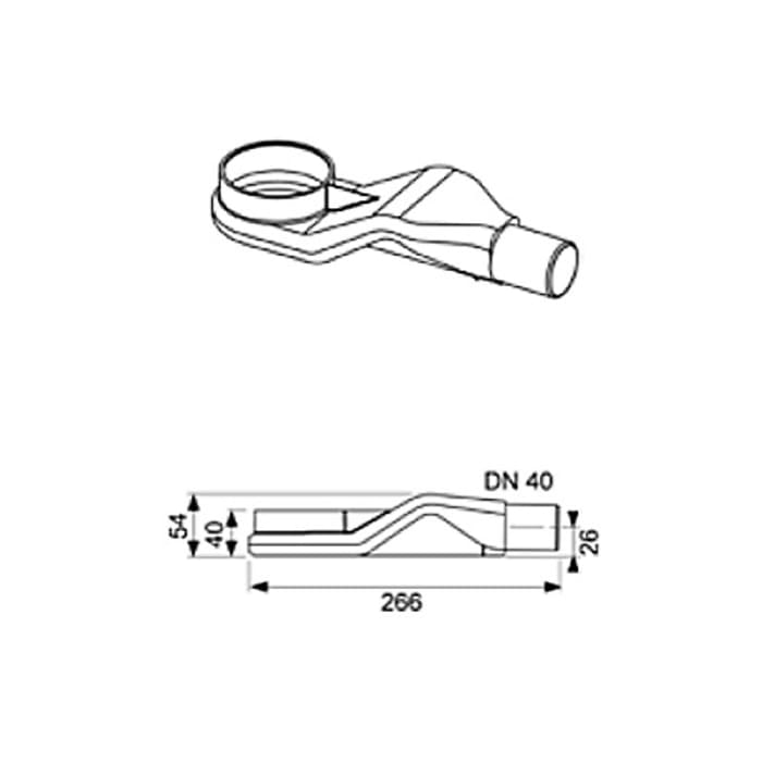 TECE TECEdrainline Ablauf superflach, DN 40 Auslauf seitlich