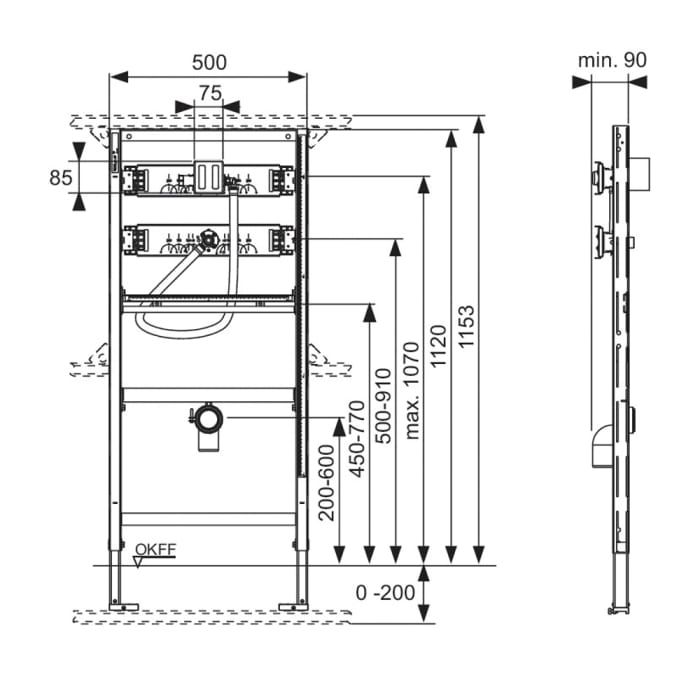 TECE TECEprofil Urinalmodul mit TECE Spülergehäuse