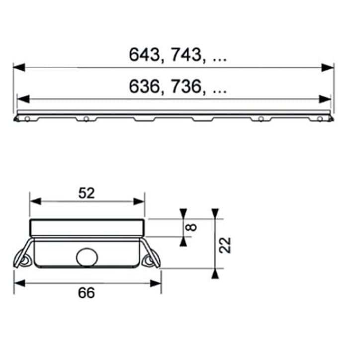 TECE TECEdrainline Glasabdeckung schwarz satiniert für Duschrinne 70 cm gerade