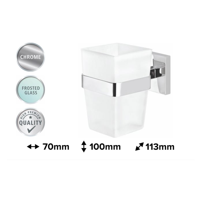 tesa DELUXXE Zahnputzbecher mit Wandhalterung