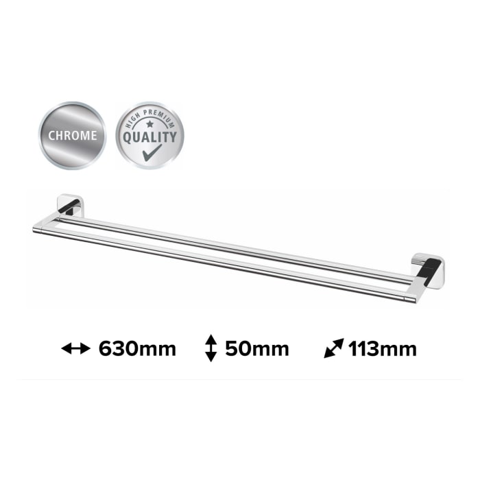 tesa ELEGAANT Doppel-Badetuchhalter 63 cm