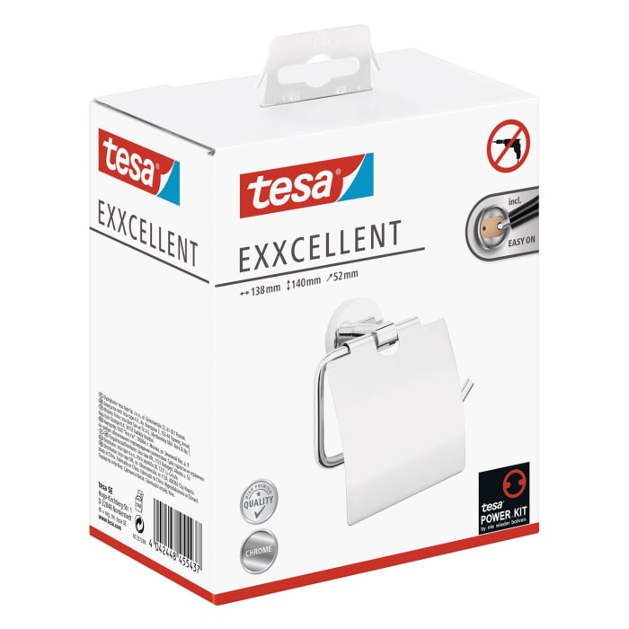 tesa EXXCELLENT Toilettenpapierhalter mit Deckel