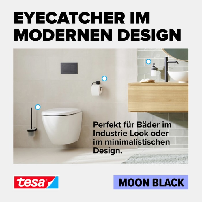 tesa MOON BLACK Handtuchablage doppelt
