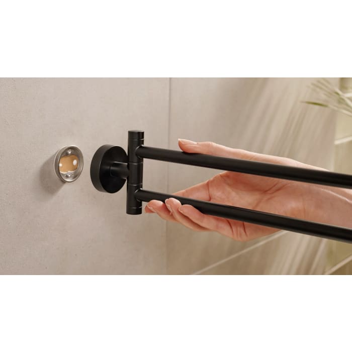 tesa MOON BLACK Handtuchhalter zweiarmig, schwenkbar