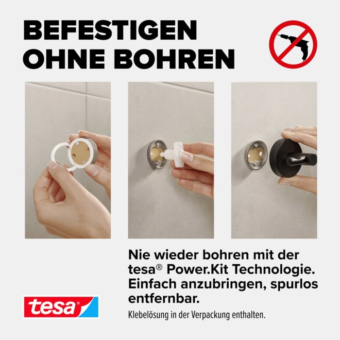 tesa MOON BLACK Handtuchring