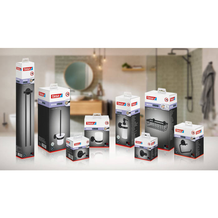 tesa MOON BLACK Toilettenpapierhalter ohne Deckel