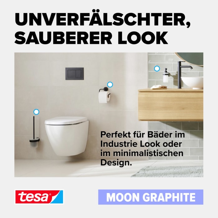tesa MOON GRAPHITE Handtuchhalter zweiarmig
