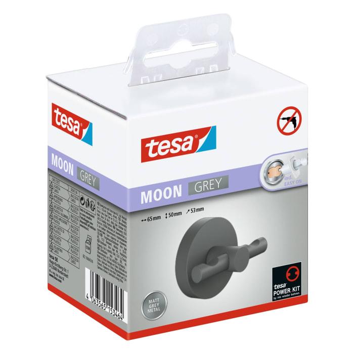 tesa MOON GREY Doppel-Handtuchhaken