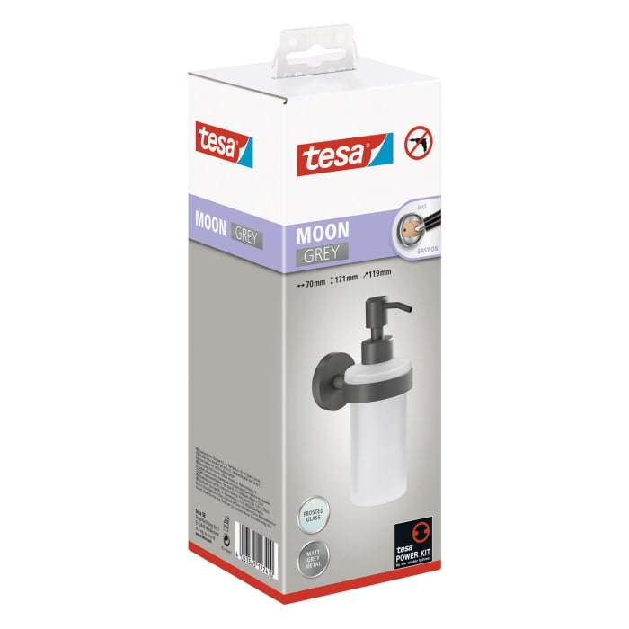 tesa MOON GREY Seifenspender mit Wandhalterung