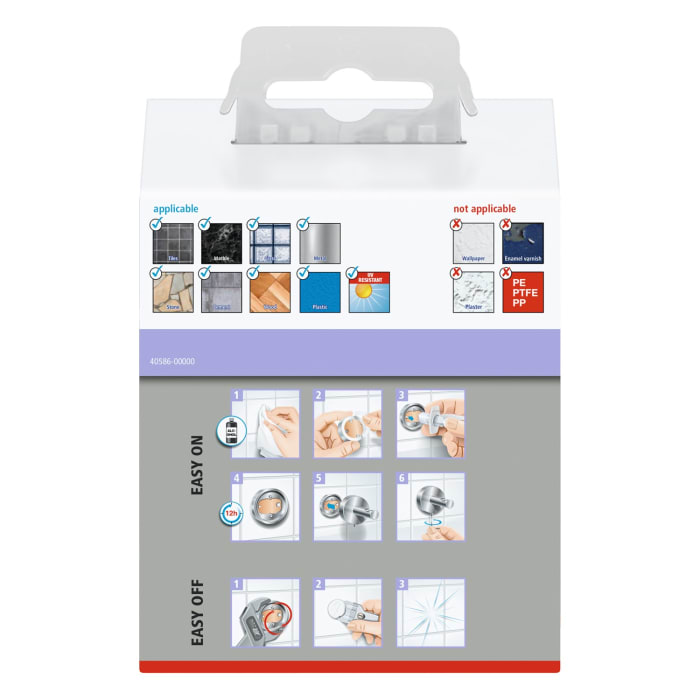 tesa MOON GREY Zahnputzbecher mit Wandhalterung