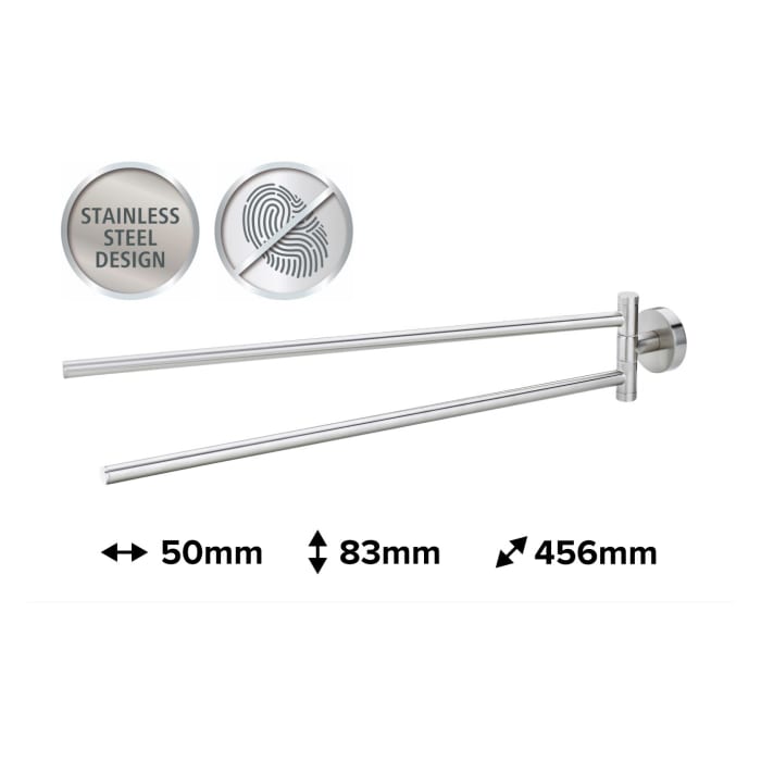 tesa MOON Handtuchhalter zweiarmig, schwenkbar