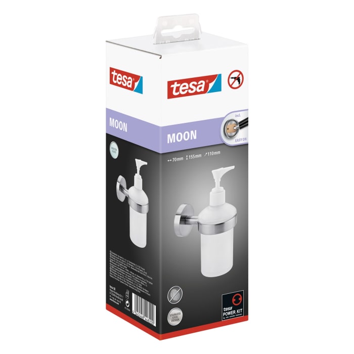 tesa MOON Seifenspender mit Wandhalterung