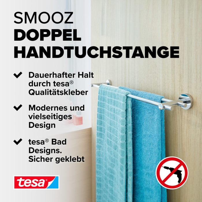 tesa SMOOZ Doppel-Badetuchhalter 64 cm