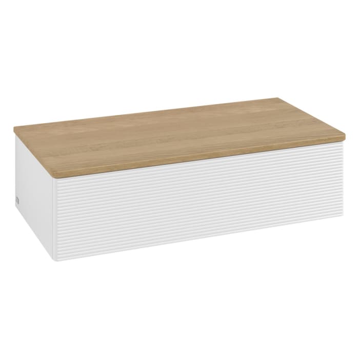 Villeroy & Boch Antao Sideboard 100 x 50 cm, 1 Auszug, Front mit Struktur, mit LED-Licht