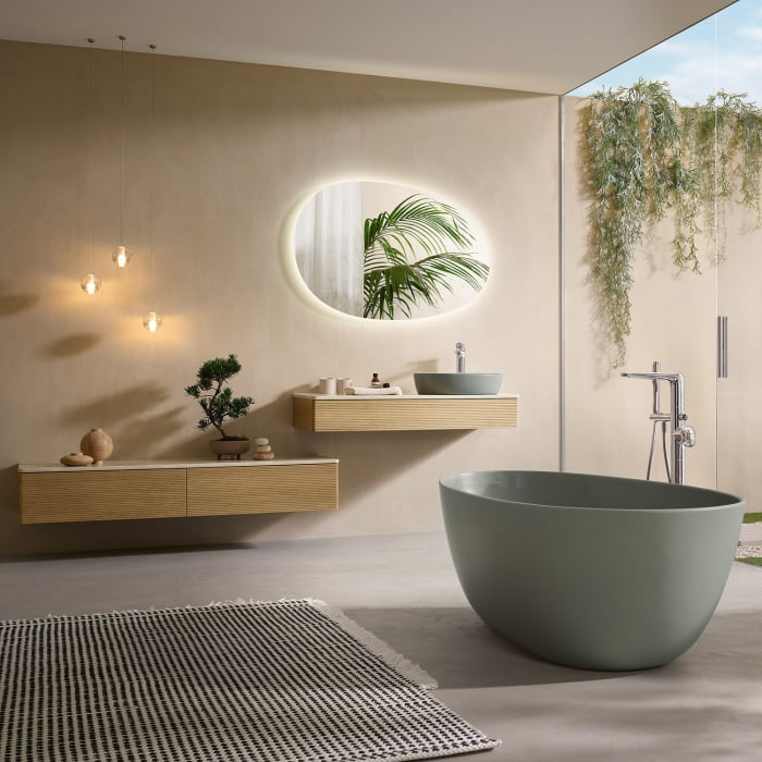 Villeroy & Boch Antao Sideboard 160 x 50 cm, 2 Auszüge, Fronten mit Struktur, mit LED-Licht