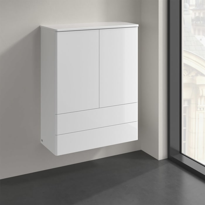 Villeroy & Boch Antao Highboard 81,4 x 103,9 cm, 2 Türen, Fronten ohne Struktur