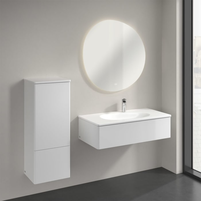 Villeroy & Boch Antao Mittelschrank 41,4 x 103,9 cm, 1 Tür links, Fronten ohne Struktur, mit LED-Licht