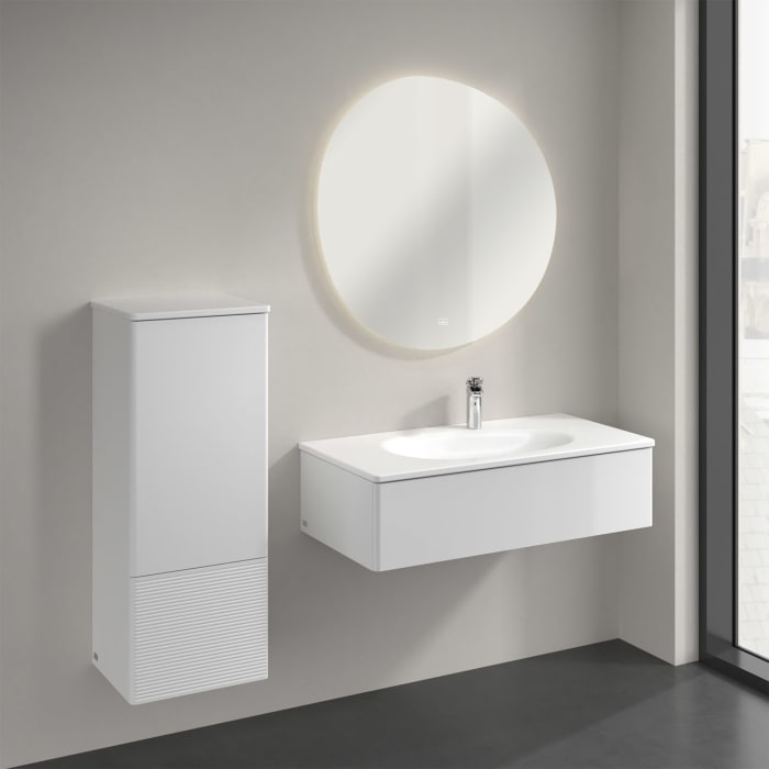 Villeroy & Boch Antao Mittelschrank 41,4 x 103,9 cm, 1 Tür links, Fronten mit Struktur, mit LED-Licht