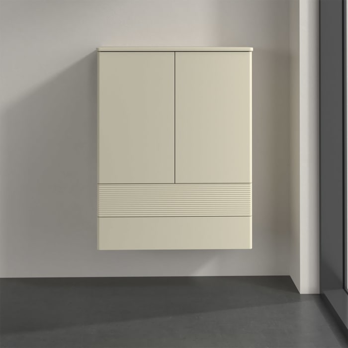 Villeroy & Boch Antao Highboard 81,4 x 103,9 cm, 2 Türen, Fronten mit Struktur