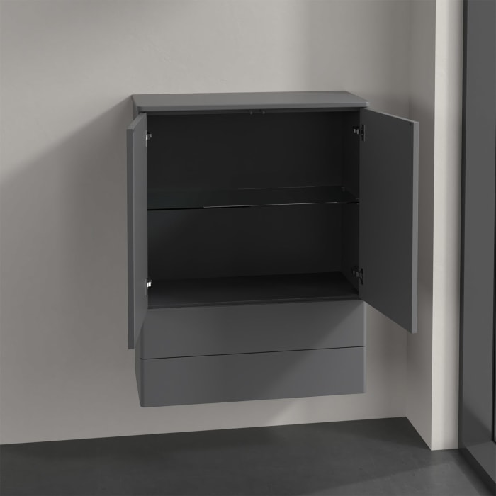 Villeroy & Boch Antao Highboard 81,4 x 103,9 cm, 2 Türen, Fronten ohne Struktur