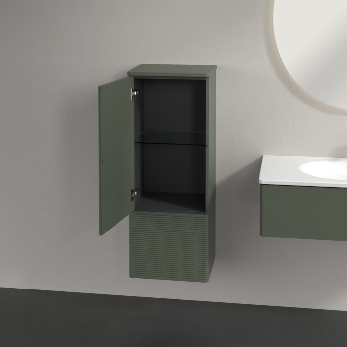 Villeroy & Boch Antao Mittelschrank 41,4 x 103,9 cm, 1 Tür links, Fronten mit Struktur, mit LED-Licht