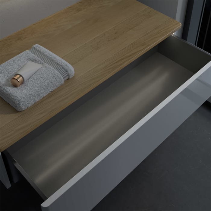 Villeroy & Boch Antao Sideboard 100 x 50 cm, 1 Auszug, Front ohne Struktur, mit LED-Licht