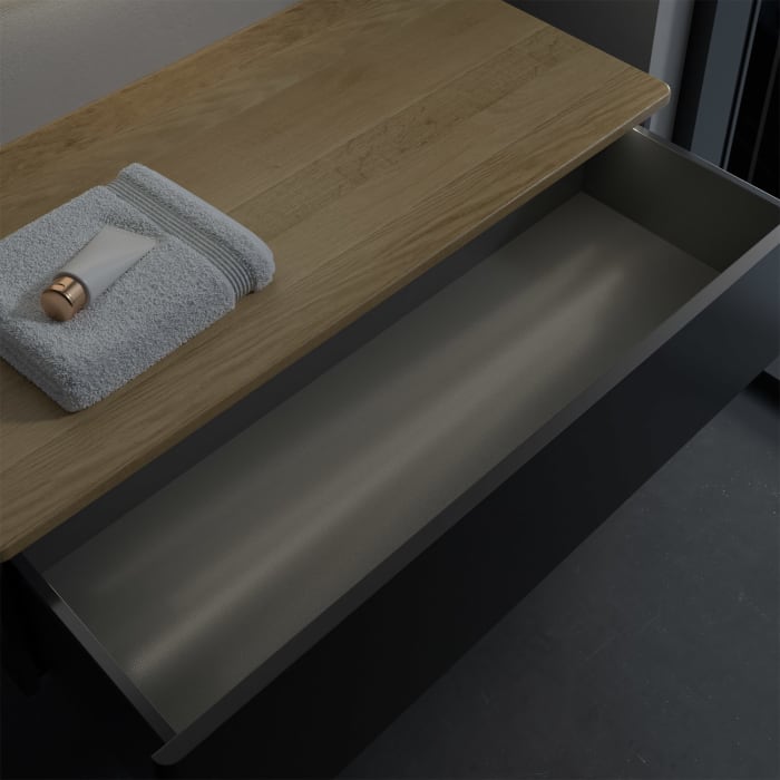 Villeroy & Boch Antao Sideboard 100 x 50 cm, 1 Auszug, Front ohne Struktur, mit LED-Licht