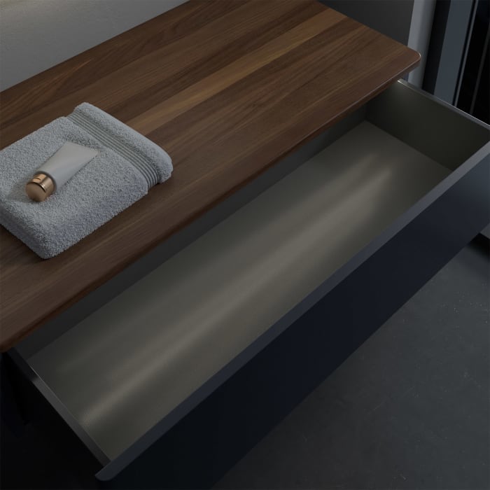 Villeroy & Boch Antao Sideboard 100 x 50 cm, 1 Auszug, Front ohne Struktur, mit LED-Licht