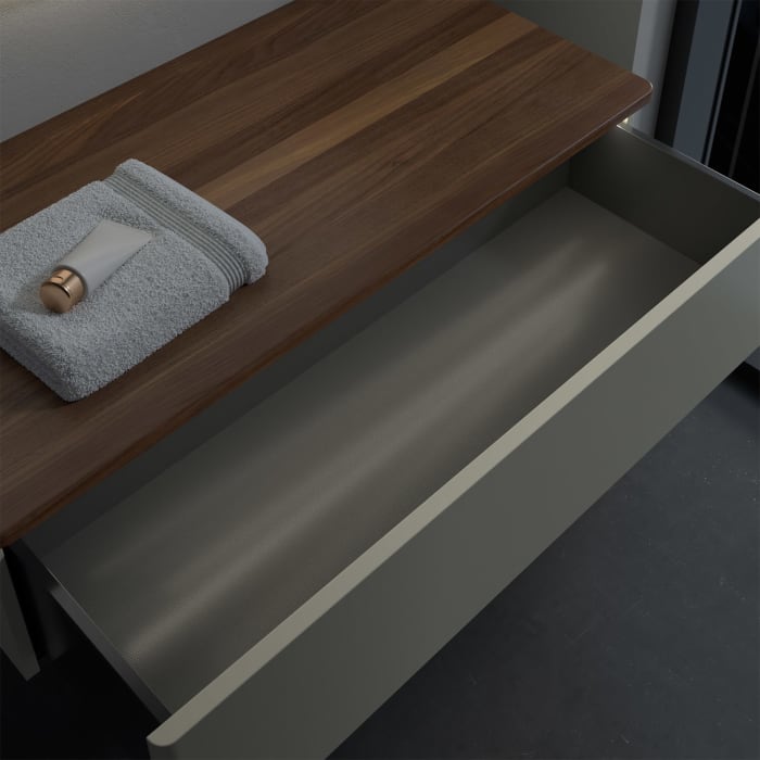 Villeroy & Boch Antao Sideboard 100 x 50 cm, 1 Auszug, Front ohne Struktur, mit LED-Licht