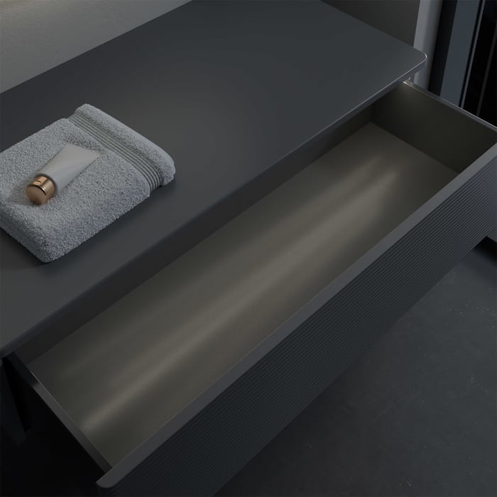 Villeroy & Boch Antao Sideboard 100 x 50 cm, 1 Auszug, Front mit Struktur, mit LED-Licht