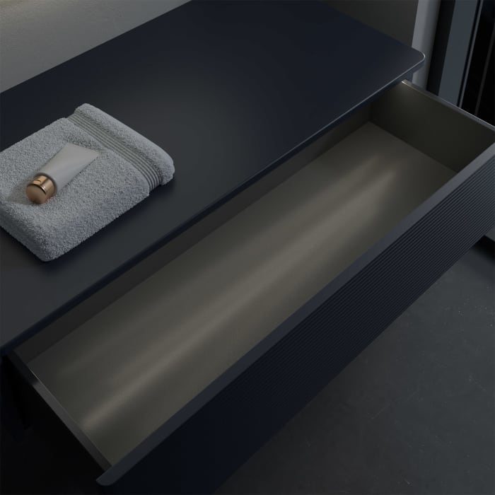 Villeroy & Boch Antao Sideboard 100 x 50 cm, 1 Auszug, Front mit Struktur, mit LED-Licht