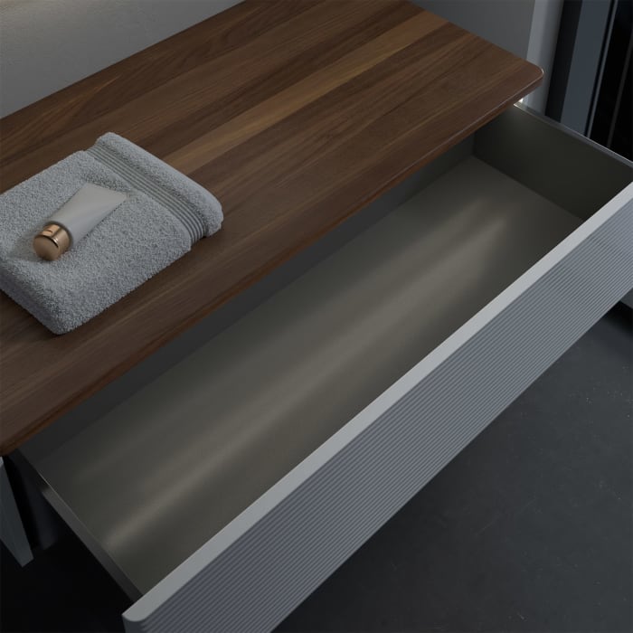 Villeroy & Boch Antao Sideboard 100 x 50 cm, 1 Auszug, Front mit Struktur, mit LED-Licht