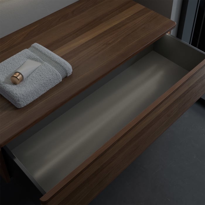 Villeroy & Boch Antao Sideboard 100 x 50 cm, 1 Auszug, Front mit Struktur, mit LED-Licht