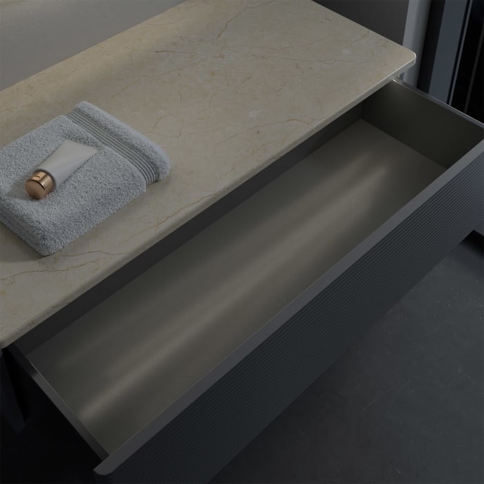 Villeroy & Boch Antao Sideboard 100 x 50 cm, 1 Auszug, Front mit Struktur, mit LED-Licht