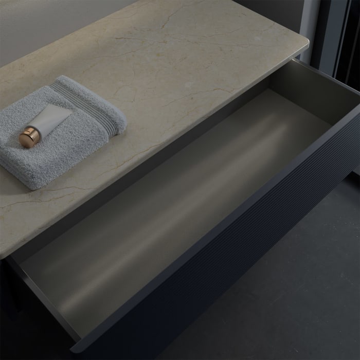 Villeroy & Boch Antao Sideboard 100 x 50 cm, 1 Auszug, Front mit Struktur, mit LED-Licht