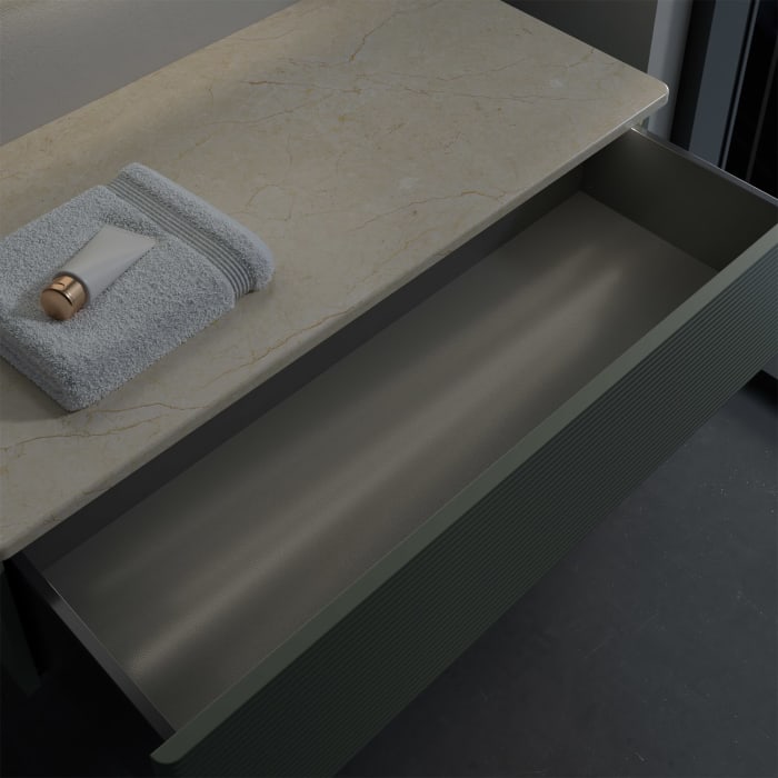 Villeroy & Boch Antao Sideboard 100 x 50 cm, 1 Auszug, Front mit Struktur, mit LED-Licht