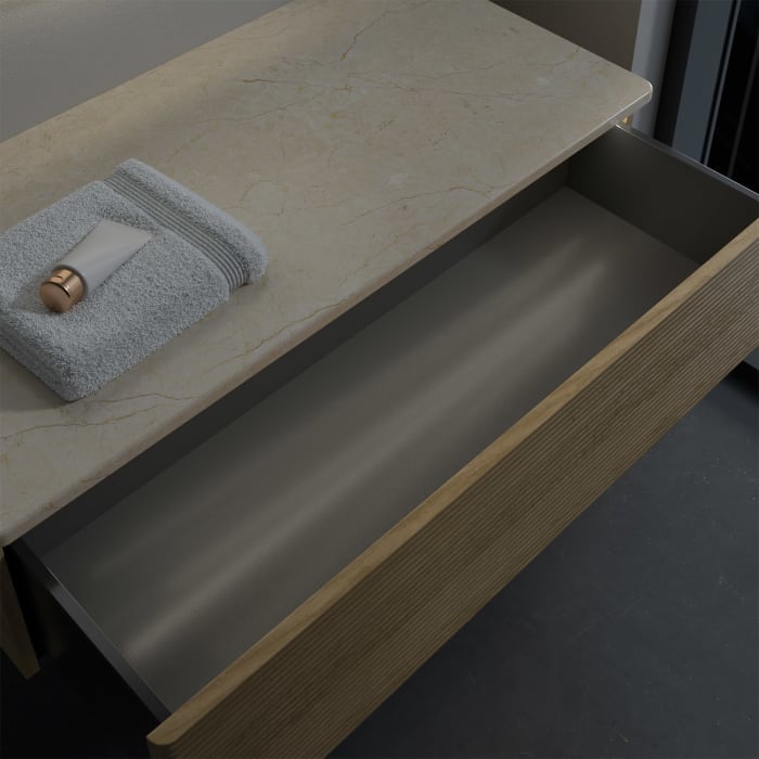 Villeroy & Boch Antao Sideboard 100 x 50 cm, 1 Auszug, Front mit Struktur, mit LED-Licht