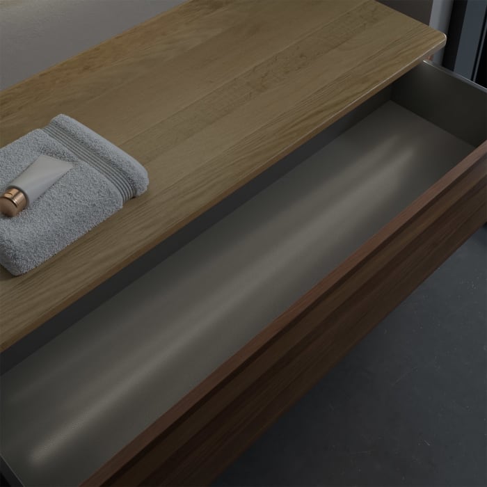 Villeroy & Boch Antao Sideboard 120 x 50 cm, 1 Auszug, Front ohne Struktur, mit LED-Licht