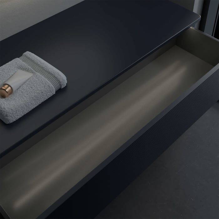 Villeroy & Boch Antao Sideboard 120 x 50 cm, 1 Auszug, Front mit Struktur, mit LED-Licht