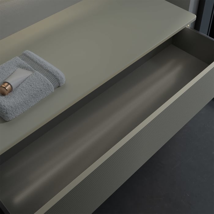 Villeroy & Boch Antao Sideboard 120 x 50 cm, 1 Auszug, Front mit Struktur, mit LED-Licht