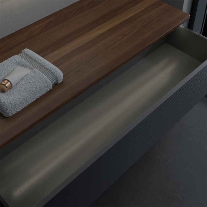 Villeroy & Boch Antao Sideboard 120 x 50 cm, 1 Auszug, Front mit Struktur, mit LED-Licht