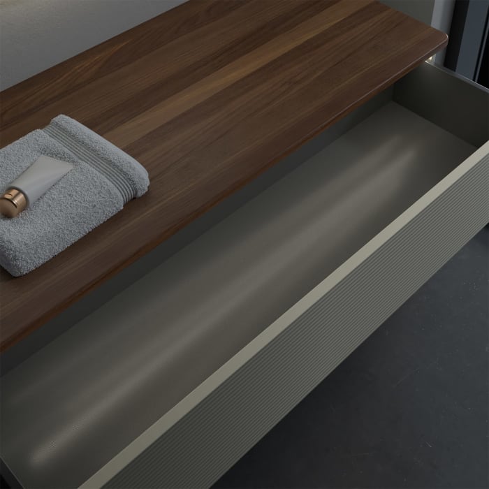 Villeroy & Boch Antao Sideboard 120 x 50 cm, 1 Auszug, Front mit Struktur, mit LED-Licht