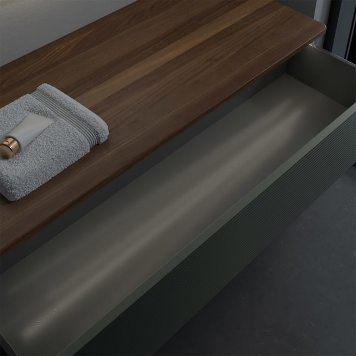 Villeroy & Boch Antao Sideboard 120 x 50 cm, 1 Auszug, Front mit Struktur, mit LED-Licht