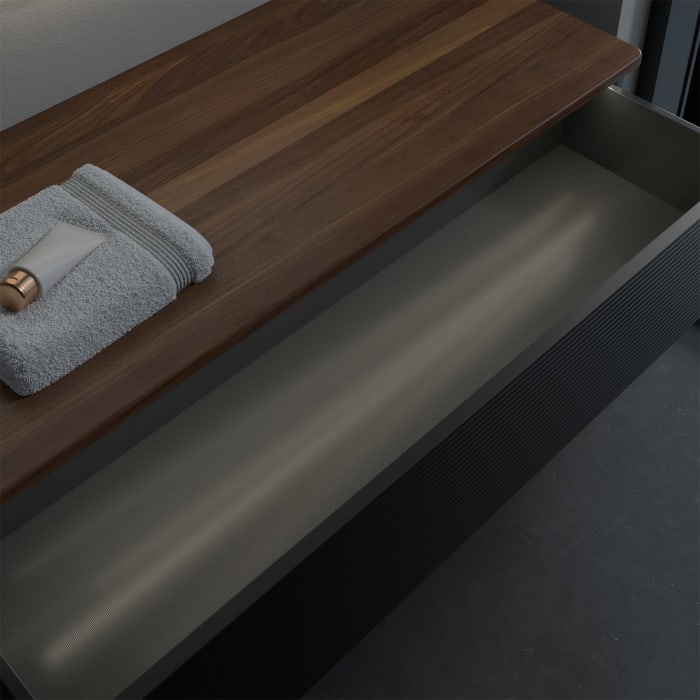 Villeroy & Boch Antao Sideboard 120 x 50 cm, 1 Auszug, Front mit Struktur, mit LED-Licht