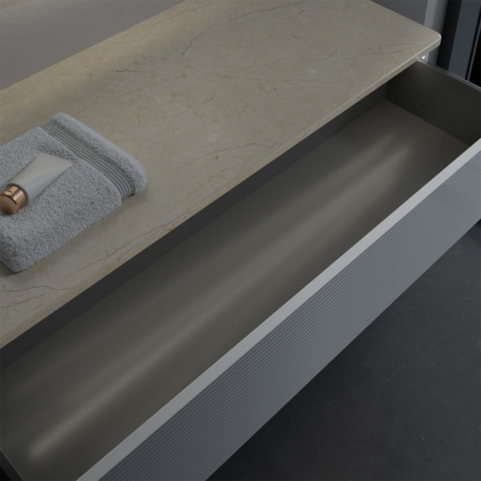 Villeroy & Boch Antao Sideboard 120 x 50 cm, 1 Auszug, Front mit Struktur, mit LED-Licht