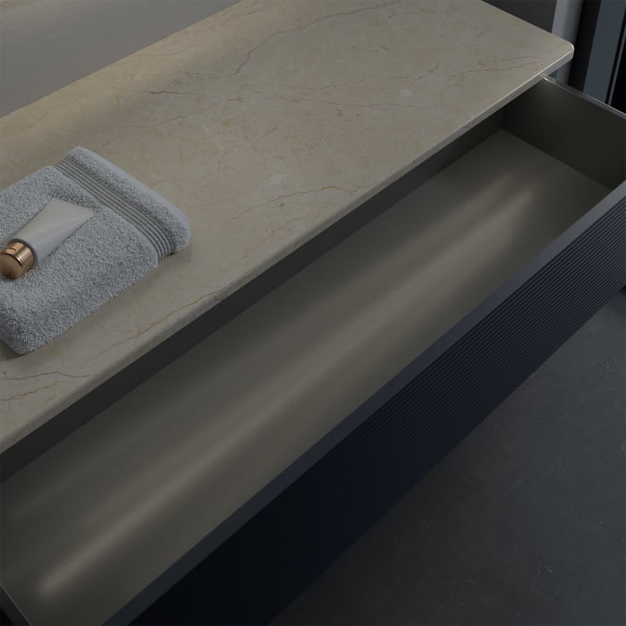 Villeroy & Boch Antao Sideboard 120 x 50 cm, 1 Auszug, Front mit Struktur, mit LED-Licht