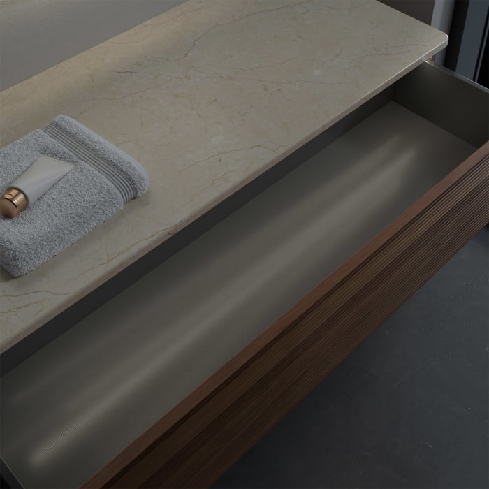 Villeroy & Boch Antao Sideboard 120 x 50 cm, 1 Auszug, Front mit Struktur, mit LED-Licht