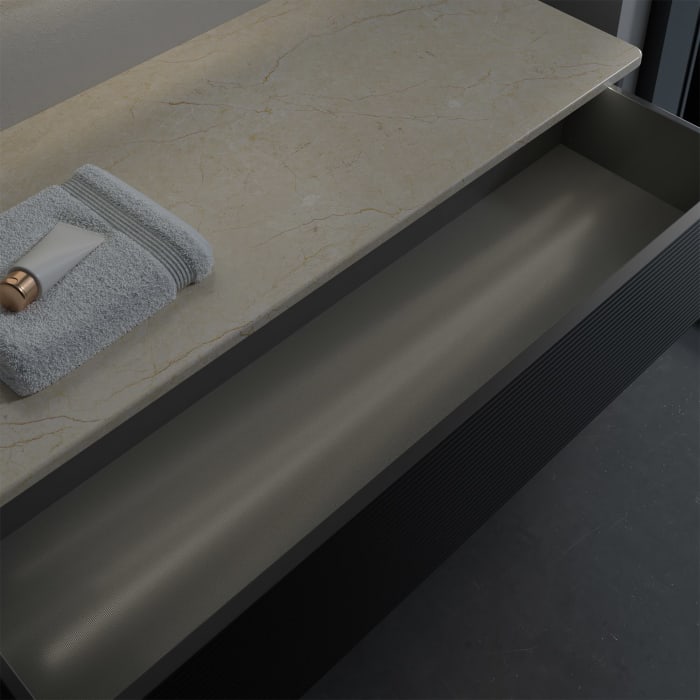 Villeroy & Boch Antao Sideboard 120 x 50 cm, 1 Auszug, Front mit Struktur, mit LED-Licht